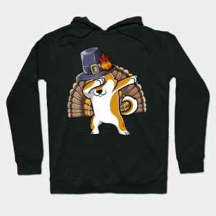 Thanksgiving T shirt for Boys Men Dabbing Shiba Inu Turkey Hoodie